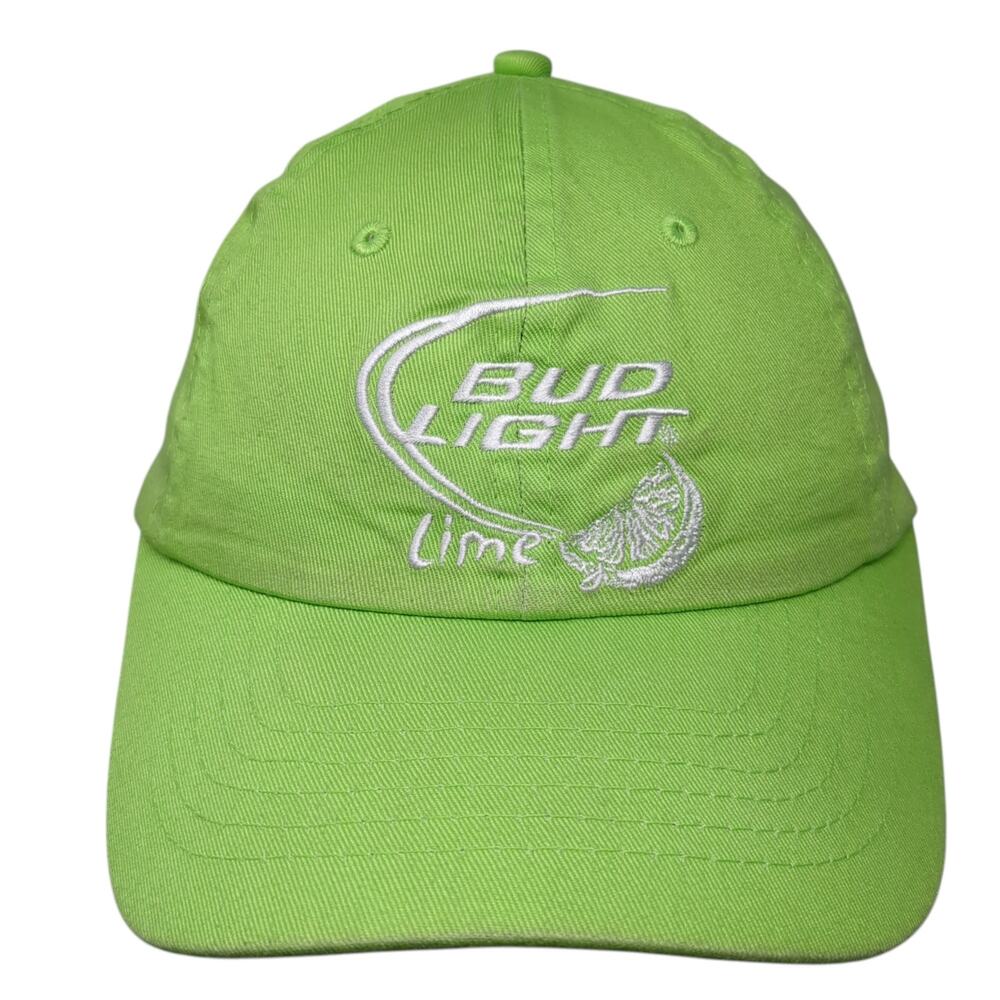 Bud Light Lime Strapback Baseball Cap Green One Size Adjustable Embroidered